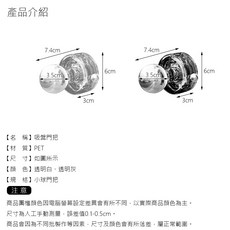 orbasket 吸盤門把手 免打孔設計, 1個, 小球門把,透明灰