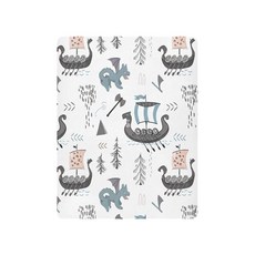 YETTASBIN Viking Ships 남아 여아용 아기 침대 매트리스 커버 매우 부드럽고 통기성이 좋은 아기방 침구 시트 표준 아기 침대 및 유아 매트리스용 68.6, S-27 x 39 In