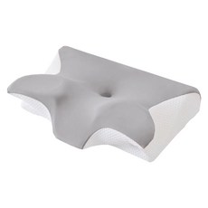 防滑落蝴蝶枕 人體工學頸椎支撐助眠枕，舒適透氣，預防滑落，改善睡姿, 淺灰色, 1個