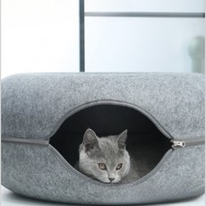 DUGNMARKT 펠트 터널형 고양이 숨숨집 원형 구조 쉼터, 1개, 상세페이지 참조