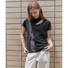 ARTID 컷아웃 타이 블라우스_BLACK