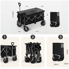 【Shark家具】bavay北歡露營車PLUS大有可為戶外營地野營折疊拉桿車聚攏型拖車, 1個, 北歡官倉發貨#正品黑色*雙叉聚攏收納厚墊