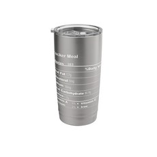 재미있는 리코타 치즈 추수감사절 영양 성분 스테인리스 스틸 단열 텀블러, Brushed Steel, 20 Ounces