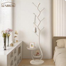 CABICO 철제 스탠드 튼튼한 옷걸이 모자걸이 가방걸이 행거, 화이트