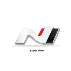 자동차 스티커 엠블럼 N라인 로고 레드 메탈 블랙 크롬 3D, Chrome, Sticker, N Chrome