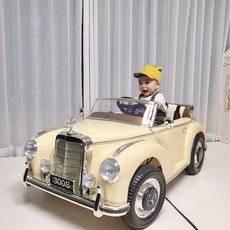 주비에라 유아용 벤츠 300S 클래식 우레탄바퀴 전동차, 베이지, 1개