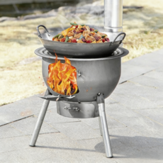 캠핑 화로대 화덕 화로대 시골 아궁이 난방용 장작 화로 480MM, 1개, 48CM+그릴망 + 화로 링*3