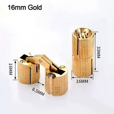 새로운 18MM 황동 경첩 원통형 않는 가구 배럴, Gold, 16mm