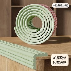 加寬加厚防撞條 環保無毒免貼膠家用, 8cm寬0.8cm厚 綠色,2米長升級加寬加厚 柔軟高彈 共1條, 1個
