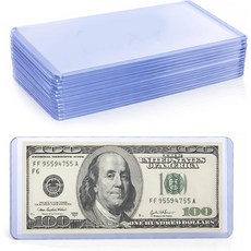 25PCS 통화 PVC 투명 상단 삽입 홀더 수집가용 달러 지폐 플라스틱 머니 슬리브 보호대 정리함용 보호대-6.9 x 3