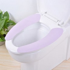 카툰 변기커버 붙이는형 재사용 가능 보온 두꺼운 변기시트, 퍼플, 2개