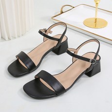 투니스 심플 소프트 가죽 스트랩 샌들 4cm