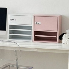 콤팩트 금고 개인 책상 금고 서랍형 가정용 수납장 보안 wis+92592rW, 3단 핑크, 본상품선택