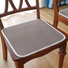 無品牌 夏天冰絲冰墊坐墊辦公室久坐椅墊涼墊學生墊子夏季屁股座墊椅子墊, 水洗冰絲款-茶色,坐墊巾40*40cm 方形圓角一個