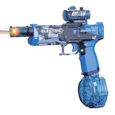 UB 아쿠아 러쉬 자동 발사 전동 워터건 충전식 대용량 물통 LED 라이트 물놀이 워터밤, 1개, 블루