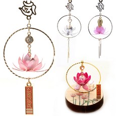 불교용품) 호연 연꽃 링 차걸이 4종 택일 핑크 은색 부처님 링 받침 차량용 악세사리 인테리어소품 무사고 안전기원, 실버, 1개