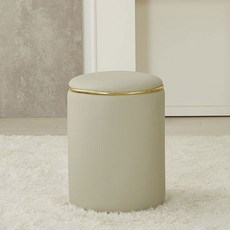 플로바움 로우 인조가죽 원형 수납 화장대 스툴 의자, 1개, 2.그레이(8104)