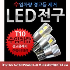 (T10)12V SUPER POWER LED 전구(수입차캔슬러)1개 3W dok597wZ, 1개, 단일