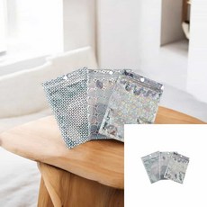 포토카드 악세사리 홀로그램 포장지퍼백 7x10cm 투명지퍼백 악세사리지퍼백 미니지퍼백 여행용, 별
