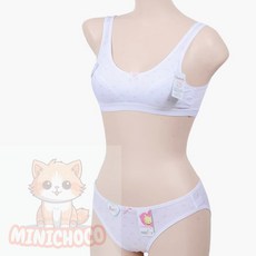 미니초코 초등여아잠옷 밴드형 주니어 1단계 스포츠 브라팬티세트
