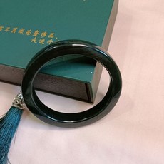 天然和田玉羊酯嚜玉手鐲，老坑老種老料，56圈口，帶檢驗保證書，台灣現貨, 1個