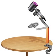 Blissfuhue 무료 휴대폰/태블릿 클립이 있는 데스크탑 헤어 드라이어 스탠드 헤어 드라이어 스탠드 핸즈프리 금속 소재. 화장대 조리대 침대 옆을 위한 조절 가능한, Blissfuhue 무료 휴대폰/태블릿 클립이 있는 데