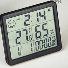 디지털시계 온습도계 블랙 멀티 스톱워치 출산용품, 11cm, 1개