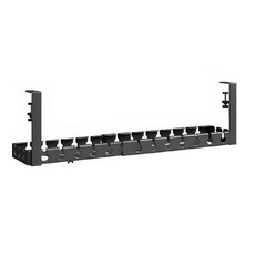 免打孔桌下理線置物架 桌下集線器 理線器 電線收納 延長線收納 插座收納 桌下理線架, 桌下理線置物架 黑色 (伸縮款), 1個