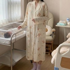 [당일출고] 수엠W 임산부 수유원피스 출산전후 조리원복 파자마 롱원피스 홈웨어 B080 올데이수유원피스