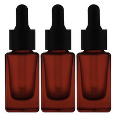 닥터보틀 브라운 사각스포이드 유리병 에센스 아로마 오일 소분 공병, 3개, 30ml 사각갈색
