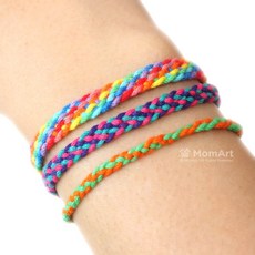 맘아트 DIY 행운 팔찌 만들기 키트 쿠미히모 실 매듭 소원 우정 장수 기원, 딥칼라믹스