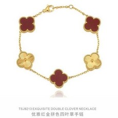 高級輕奢雙面不掉色五花手鍊新款手飾ins簡約四葉草氣質小衆時尚