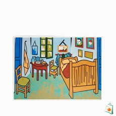 OS 데코샌드아트 색모래 명화시리즈 중 고흐의 방 실내모래놀이 어린이샌드아트