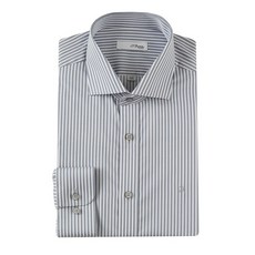 [백화점 정품] 에스티듀퐁 면100 그레이 스트라이프 와이드카라 슬림핏 와이셔츠룩 SE4FM21LS319SGY