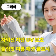 발렌코어 여성 쿨토시 자외선 차단 팔토시 손등커버 여름 냉감 슬림핏, 1세트, 그레이