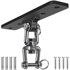 SELEWARE 360 회전 무거운 가방 걸이 1000파운드 용량의 펀칭 천장 및 빔 마운트 스테인리스 스틸 체인 스냅 훅 포함 복싱 MMA 무에타이 홈 체육관 촹퀭