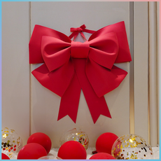 리본테라스 대왕리본 3라인 레이어드 DIY 리본재료 장식품 선물용 파티 웨딩카, 레드, 1개