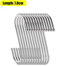 스테인리스 스틸 S자형 걸이 키링 가방 수건 화분 걸이용 홀더 주방 욕실 정원 금속 S, 20PCS, ddle 7cm