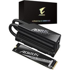 기가바이트 AORUS Gen5 12000 SSD 1TB PCIe 5.0 NVMe M.2 내장 솔리드 스테이트 하드 드라이브 읽기 속도 최대 11700MBs 쓰기 9500MBs