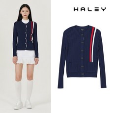 헤일리골프 여성 스트라이프 포인트 니트 가디건 HF-TT1305