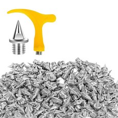 트랙 슈즈 용 스테인레스 스틸 스파이크 아이스 클리트를위한 교체 스파이크 스틸 피라미드 스파이크 하이킹 높은 점프, 은