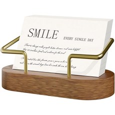 CIHTL 우드 명함 홀더 책상 나무 진열대 오 미니멀리스트 데코월넛 1팩, Walnut 1pack