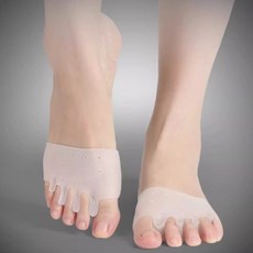 1+1 헬스와미 발가락 보호 실리콘 발 패드 물집 방지 분리 앞꿈치, 스킨+화이트, 1세트