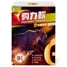 艾希生醫豹力飲芒果綠茶7入，人參根萃取，刺五加，紅景天，牛磺酸，滋補強身，增強體力, 1個, 每包6克±5%