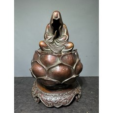 銅製 蓮花 坐姿 僧侶 香爐 擺件, 1個