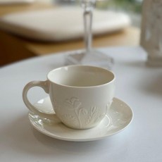 法式復古浮雕陶瓷咖啡杯碟套裝, 1個, 新款浮雕杯碟300ml微微瑕