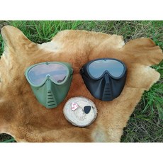 弓城弓箭館 壓克力簡易面具 安全面具 防護面具 防護罩 防護面罩 生存遊戲 CS面具 面罩 護目鏡 防護鏡, 綠色, 1個