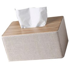 暖&和家居 北歐木質衛生紙盒 面紙盒 抽取式衛生紙收納盒 皮革衛生紙盒, 橡木紋大號 好市多可用 (W0198), 1個