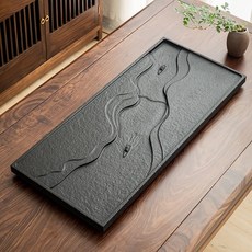 차판 돌차판 전통차받침 일본식돌차판석판 600mm*300mm*30mm, 1개, 블랙