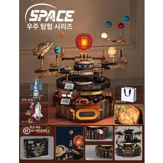 SHservice 태양계모형 행성 회전 지구 모형 태양계, 1개, 프리미엄에디션 모터 자동 조명 항공 따뜻한